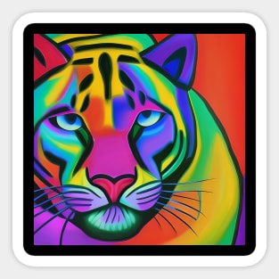 Panther Rainbow Painting Sticker